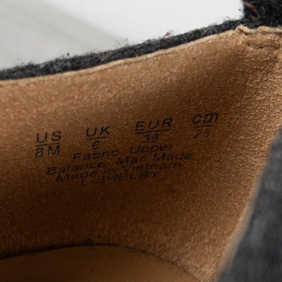 Franco Sarto Grey Brushed Felt Flats Silver Heel 8 Loafer Embellished Bedazzled - Picture 8 of 9